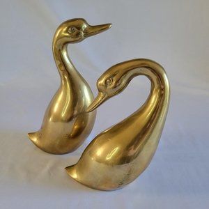 VTG Solid Brass Pair Ducks Geese Great City Traders San Francisco Home Decor